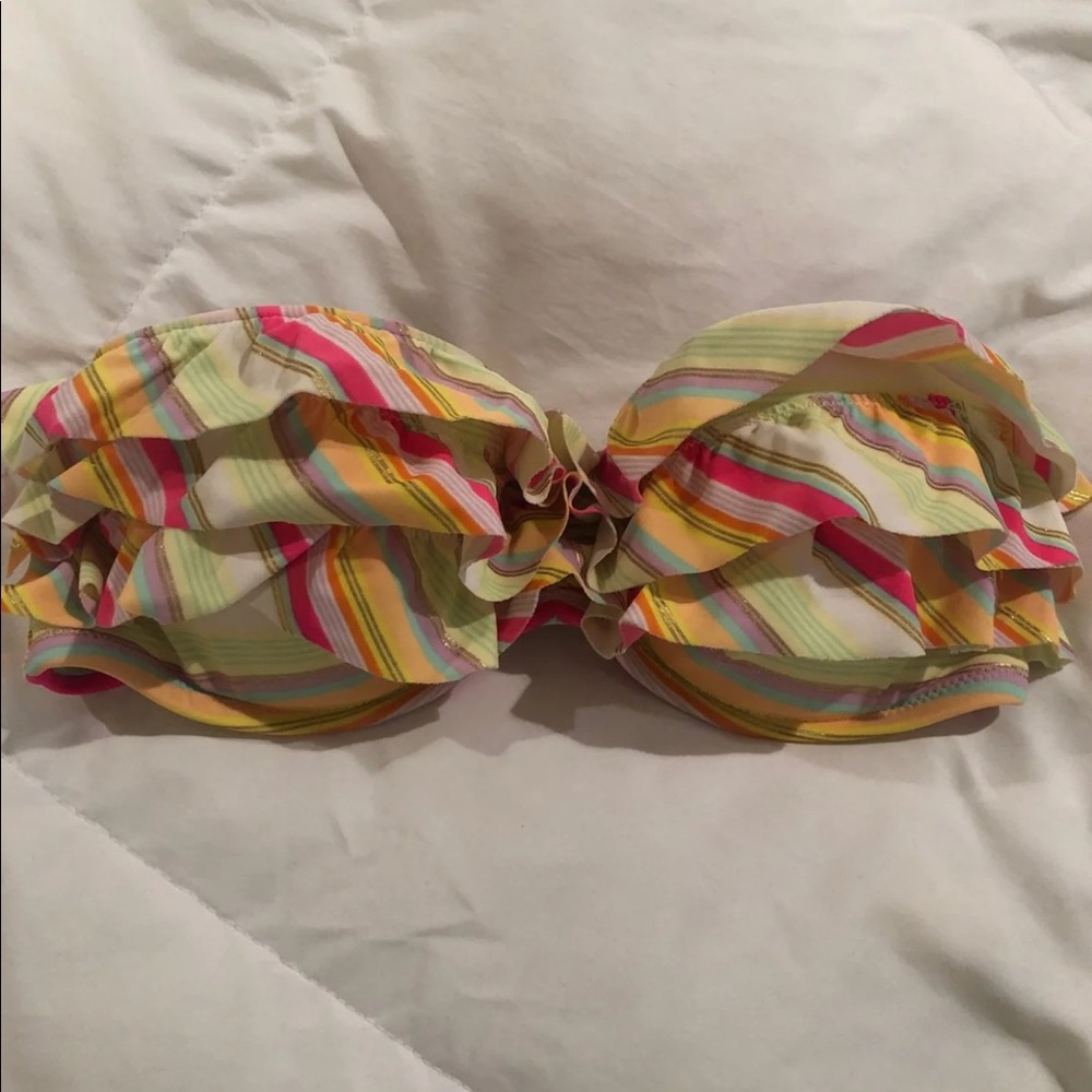 Victoria’s Secret Striped Ruffle Bikini Top